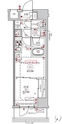 クレイシアIDZ川崎ザ・テラス 1DKの間取図画像