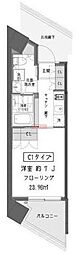 ガーデン蒲田 1Kの間取図画像