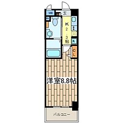 ウイングルート 1Kの間取図画像