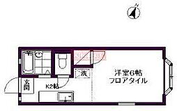 メゾネット西大井 1Kの間取図画像