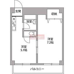 セントラル大森 1DKの間取図画像