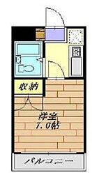 諏訪コーポ川崎 1Kの間取図画像