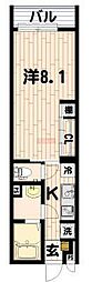 fareKAWASAKI 1Kの間取図画像