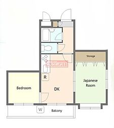 ハイタウン南馬込 2DKの間取図画像