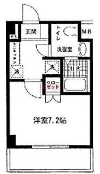 フルーレ池上 1Kの間取図画像