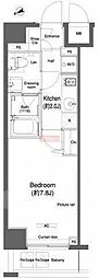 プラウドフラット鶴見1 1Kの間取図画像