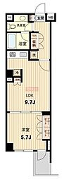 萩中イースト 1LDKの間取図画像