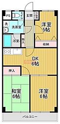 サンハイム 3DKの間取図画像