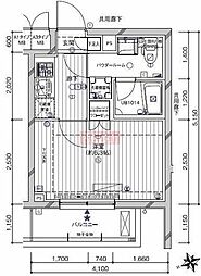 メインステージ南蒲田 1Kの間取図画像