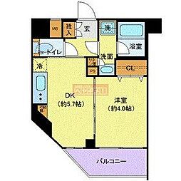 ジェノヴィア本羽田スカイガーデン 1DKの間取図画像