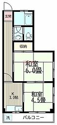 横山ビル 2Kの間取図画像