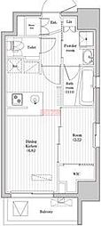 アジールコート蒲田 1DKの間取図画像