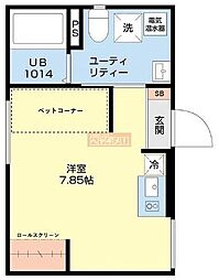 グレースアレイ池上 ワンルームの間取図画像