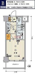 スカイコート川崎西口 1Kの間取図画像