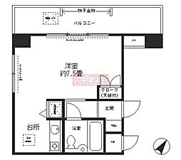 パーク・ノヴァ川崎 ワンルームの間取図画像