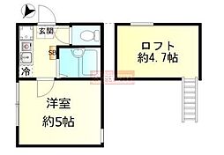 ル・ソレイユ鶴見 1Kの間取図画像
