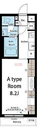 リブリ・東門前 1Kの間取図画像