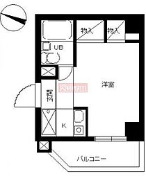 スカイコート川崎5 ワンルームの間取図画像