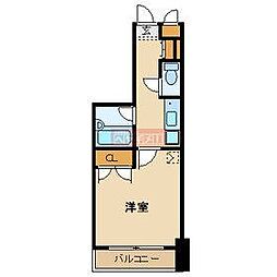 エスコート平和島 ワンルームの間取図画像