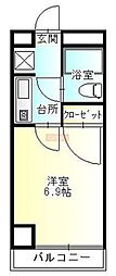 ピュアシティ東神奈川 1Kの間取図画像