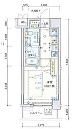 バージュアル大森 1Kの間取図画像