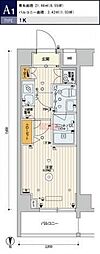 スカイコート品川パークサイド2 1Kの間取図画像