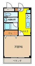 ヴィヴィエンダハナ 1DKの間取図画像