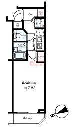 GENOVIAHILLS西馬込Rosso 1Kの間取図画像