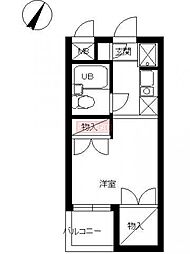 スカイコート蒲田5 ワンルームの間取図画像