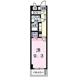 ラヴィアンローズ 1Kの間取図画像