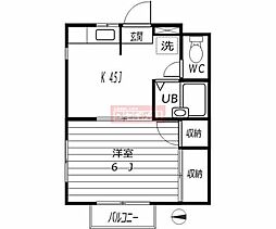 平井ハイツ 1Kの間取図画像