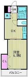 ピア西蒲田 1DKの間取図画像