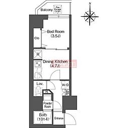 COMFORIALIV西蒲田 1DKの間取図画像