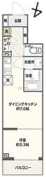 FRONTIERTAPP横浜大口 1DKの間取図画像