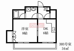 チェリーハイム 1DKの間取図画像