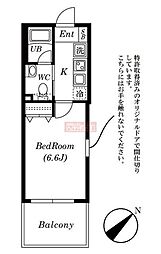 ロワール横濱反町 1Kの間取図画像