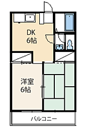 第2ハーベスト 2DKの間取図画像