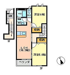 ウイングコート 2LDKの間取図画像