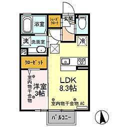 エルディオール 1LDKの間取図画像