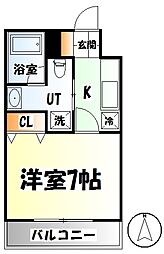 仙台市営南北線 北四番丁駅 徒歩9分の賃貸マンション 1階1Kの間取り