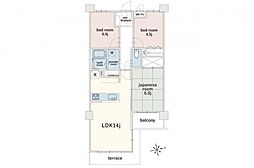 コスモ青梅 3LDKの間取図画像