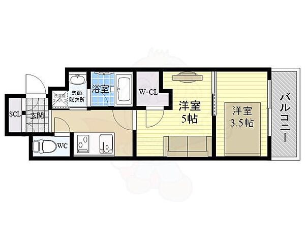 ゲートコート東三国 ｜大阪府大阪市淀川区東三国５丁目(賃貸マンション1LDK・5階・30.23㎡)の写真 その2