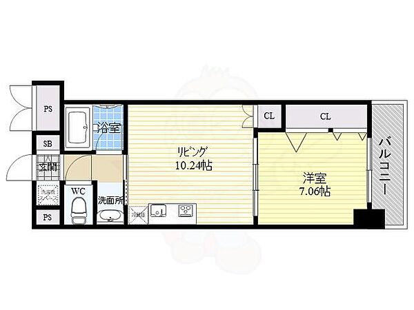 和の杜 ｜大阪府大阪市淀川区三国本町１丁目(賃貸マンション1LDK・2階・42.66㎡)の写真 その2