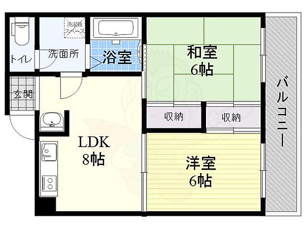 新大阪中央ハイツ ｜大阪府大阪市東淀川区東中島４丁目(賃貸マンション2LDK・5階・47.79㎡)の写真 その2