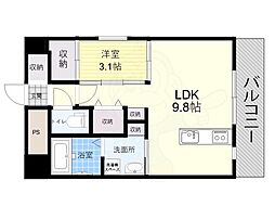 エルセレーノ新大阪北 6階1LDKの間取り