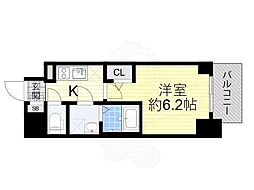 エスリード ザ・グラン大阪ノース 2階1Kの間取り