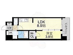 スプランディッドライズ新大阪ノース 1LDKの間取図画像