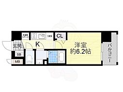 プレサンス大阪三国ネオス 1Kの間取図画像