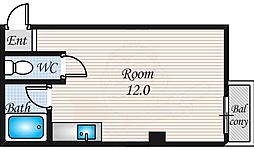 プティハイム菅原 ワンルームの間取図画像