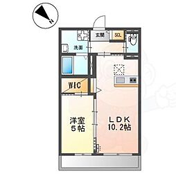 スィートテラス ルリエ 1LDKの間取図画像